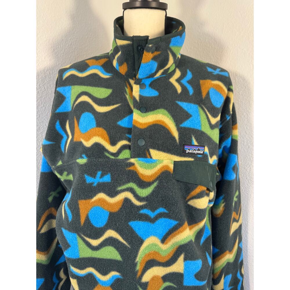 Patagonia Synchilla Arctic Collage Northern Green Fleece Pullover M - Picture 8 of 15